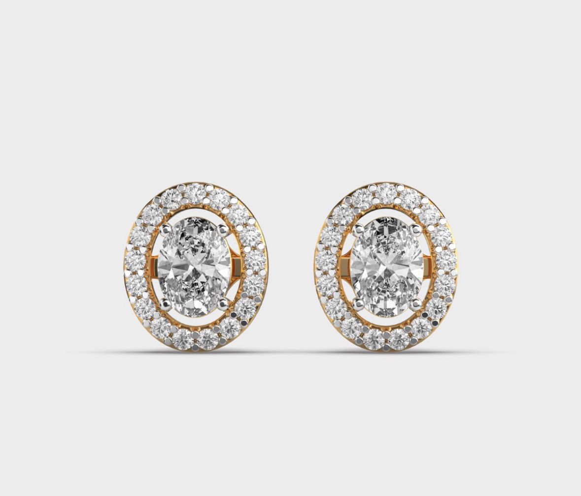 Oval Diamond Studs