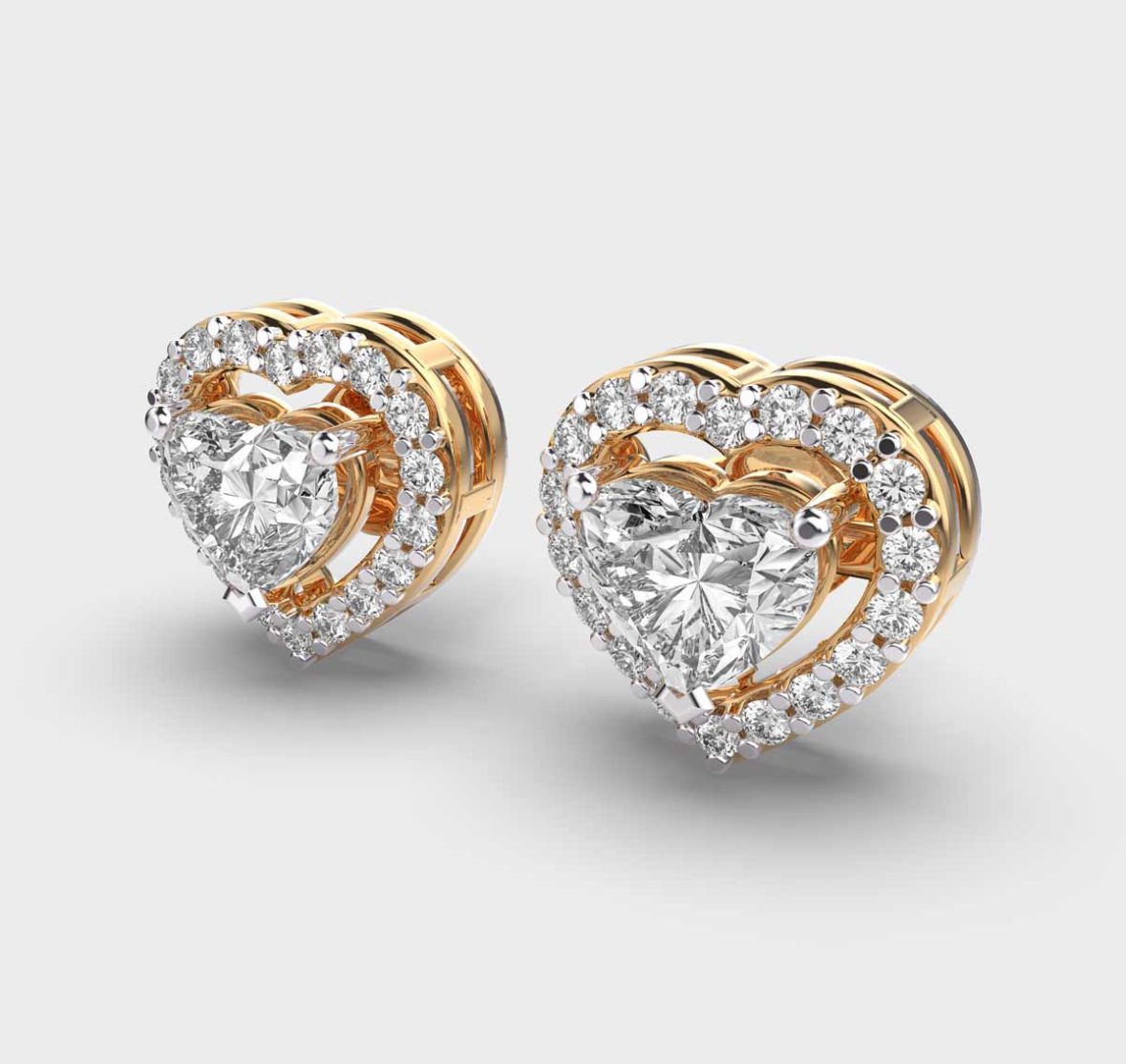 Heart Diamond Studs