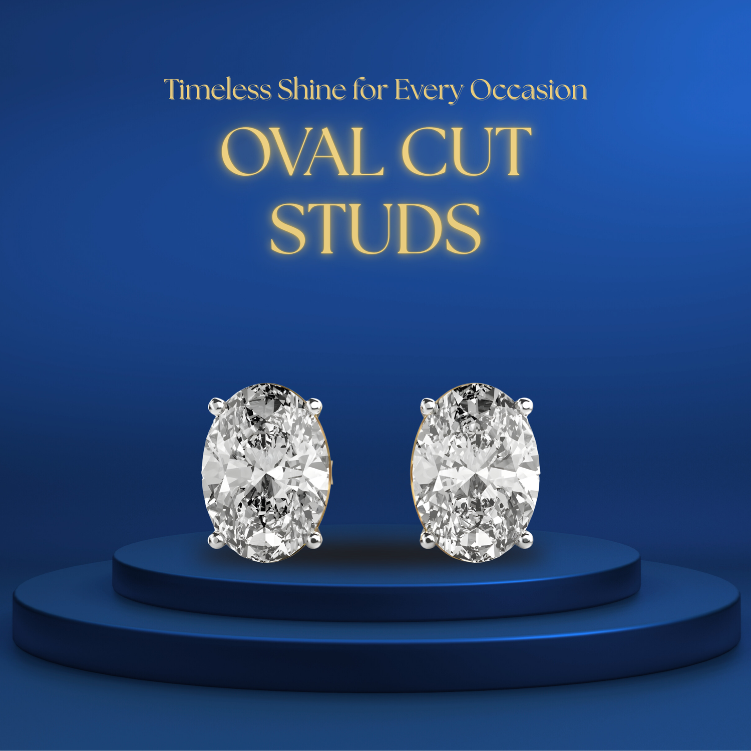 Oval Diamond Studs