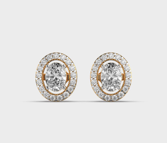 Oval Diamond Studs