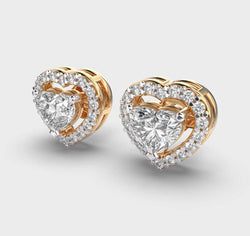 Heart Diamond Studs