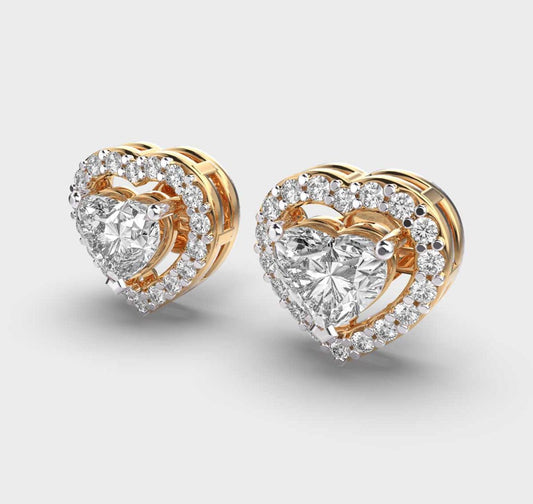 Heart Diamond Studs